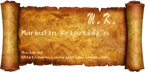 Markulin Krisztián névjegykártya